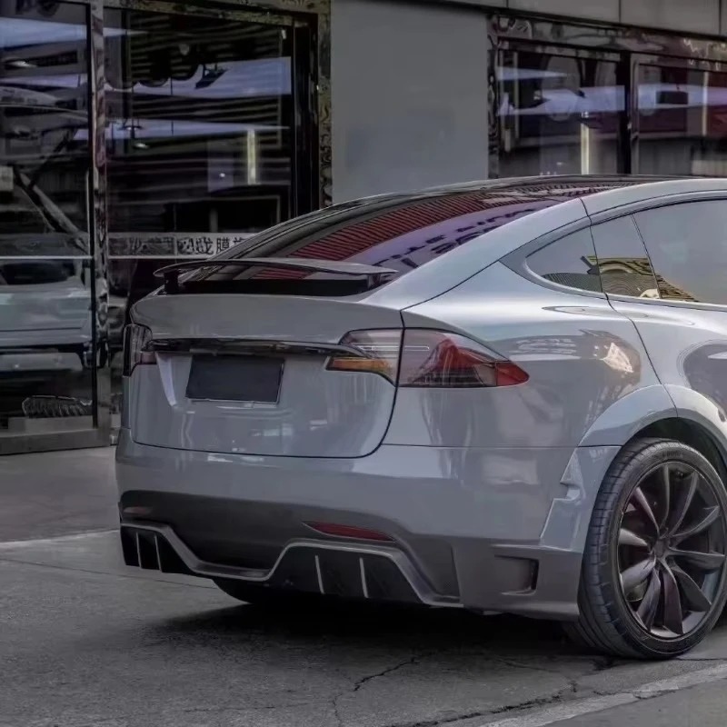 Topcar Style Carbon Fiber Rear Lip Diffuser Wide Body Expansion Kit for  Model X Modified Version